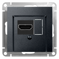 Розетка HDMI Merten M-Pure Антрацит (в сборе) 