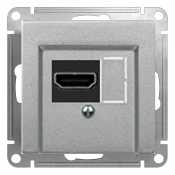 Розетка HDMI Merten M-Pure Алюминий (в сборе) 