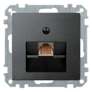 Розетка телефонная 1xRJ11 Merten M-Plan Антрацит (в сборе) 