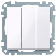 Выключатель трехклавишный Merten M-Plan Активный белый (в сборе) 