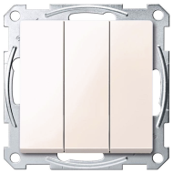 Выключатель трехклавишный Merten M-Elegance Бежевый (в сборе) 