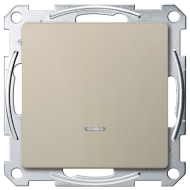 Выключатель одноклавишный с подсветкой Merten D-Life Сахара (в сборе) 