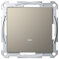 Выключатель одноклавишный с подсветкой Merten D-Life Никель (в сборе) 