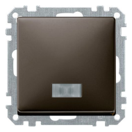 Выключатель одноклавишный с подсветкой Merten Antique Коричневый (в сборе) 