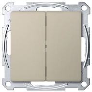 Выключатель двухклавишный Merten D-Life Сахара (в сборе) 