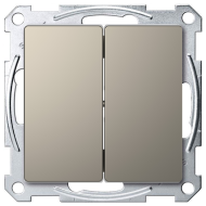 Выключатель двухклавишный Merten D-Life Никель (в сборе) 