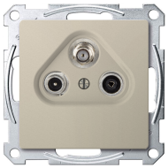 Розетка TV / SAT проходная Merten D-Life Сахара (в сборе) 