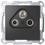 Розетка TV / SAT проходная Merten D-Life Антрацит (в сборе) 