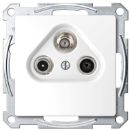 Розетка TV / SAT проходная Merten D-Life Белый лотос (в сборе) 