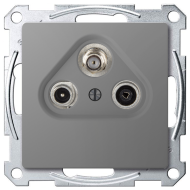 Розетка TV / SAT проходная Merten D-Life Нержавеющая сталь (в сборе) 