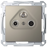 Розетка TV / SAT проходная Merten D-Life Никель (в сборе) 
