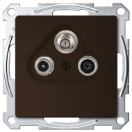 Розетка TV / SAT проходная Merten D-Life Мокко (в сборе) 