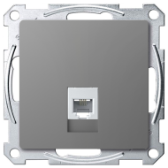 Розетка телефонная 1xRJ11 Merten D-Life Нержавеющая сталь (в сборе) 
