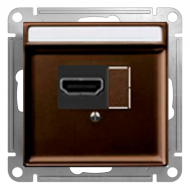 Розетка HDMI Merten Antique Коричневый (в сборе) 