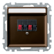 Розетка аккустическая двойная Merten Antique Коричневый (в сборе) 