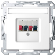 Розетка аккустическая двойная Merten D-Life Белый лотос (в сборе) 