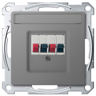 Розетка аккустическая двойная Merten D-Life Нержавеющая сталь (в сборе) 