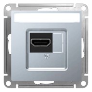 Розетка HDMI Merten D-Life Нержавеющая сталь (в сборе) 