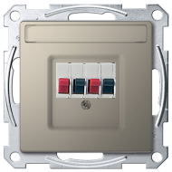 Розетка аккустическая двойная Merten D-Life Никель (в сборе) 