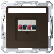 Розетка аккустическая двойная Merten D-Life Мокко (в сборе) 