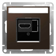 Розетка HDMI Merten D-Life Мокко (в сборе) 