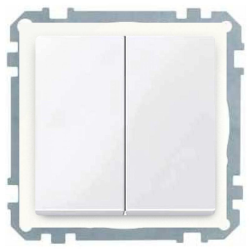 Двухклавишный выключатель IP44 Merten M-Plan Активный белый (в сборе) 
