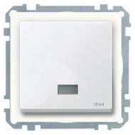 Выключатель с подсветкой IP44 Merten M-Elegance Активный белый (в сборе) 