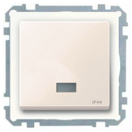 Выключатель с подсветкой IP44 Merten M-Elegance Бежевый (в сборе) 