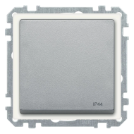 Выключатель IP44 Merten M-Pure Алюминий (в сборе) 