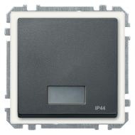 Выключатель с подсветкой IP44 Merten M-Elegance Антрацит (в сборе) 