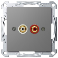 Розетка аудио / видео RCA Merten D-Life Нержавеющая сталь (в сборе) 