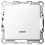 Выключатель одноклавишный с подсветкой Merten M-Smart Полярно - белый (в сборе) 