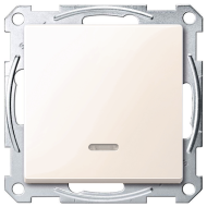 Выключатель одноклавишный с подсветкой Merten M-Smart Бежевый (в сборе) 