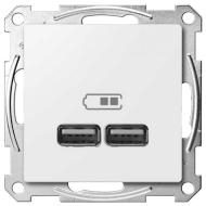 Розетка USB для зарядки устройств Merten M-Plan Полярно - белый (в сборе) 