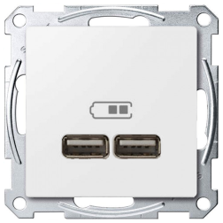 Розетка USB для зарядки устройств Merten M-Smart Активный белый (в сборе) 
