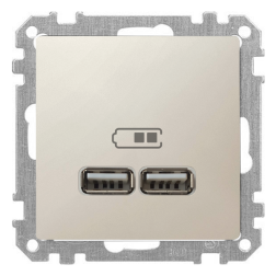 Розетка USB для зарядки устройств Merten M-Smart Бежевый (в сборе) 