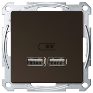 Розетка USB для зарядки устройств Merten D-Life Мокко (в сборе) 