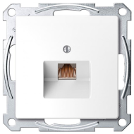 Розетка компьютерная 1xRJ45 UTP 6 категории Merten D-Life Белый лотос (в сборе) 