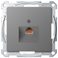 Розетка компьютерная 1xRJ45 UTP 6 категории Merten D-Life Нержавеющая сталь (в сборе) 