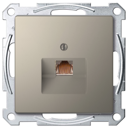 Розетка компьютерная 1xRJ45 UTP 6 категории Merten D-Life Никель (в сборе) 
