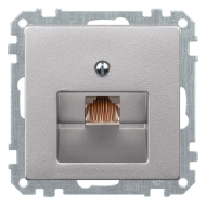 Розетка телефонная 1xRJ11 Merten M-Pure Алюминий (в сборе) 