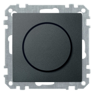 Светорегулятор поворотный 1000 Вт Merten M-Elegance Антрацит (в сборе) 