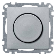 Светорегулятор поворотный 1000 Вт Merten M-Elegance Алюминий (в сборе) 