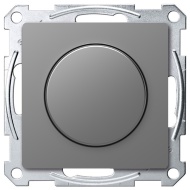 Светорегулятор поворотный 400 Вт Merten D-Life Нержавеющая сталь (в сборе) 