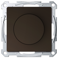 Светорегулятор поворотный 400 Вт Merten D-Life Мокко (в сборе) 