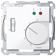 Терморегулятор для теплого пола с внешним датчиком Merten M-Elegance Полярно - белый (в сборе) 
