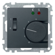 Терморегулятор для теплого пола с внешним датчиком Merten M-Elegance Антрацит (в сборе) 