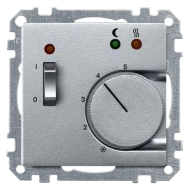 Терморегулятор для теплого пола с внешним датчиком Merten M-Elegance Алюминий (в сборе) 