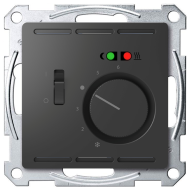 Терморегулятор для теплого пола с внешним датчиком Merten D-Life Антрацит (в сборе) 