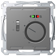 Терморегулятор для теплого пола с внешним датчиком Merten D-Life Нержавеющая сталь (в сборе) 